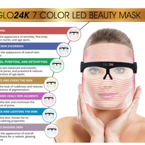GLO24k - 7 Color LED Beauty Mask - Like New! - Picture 5 of 6